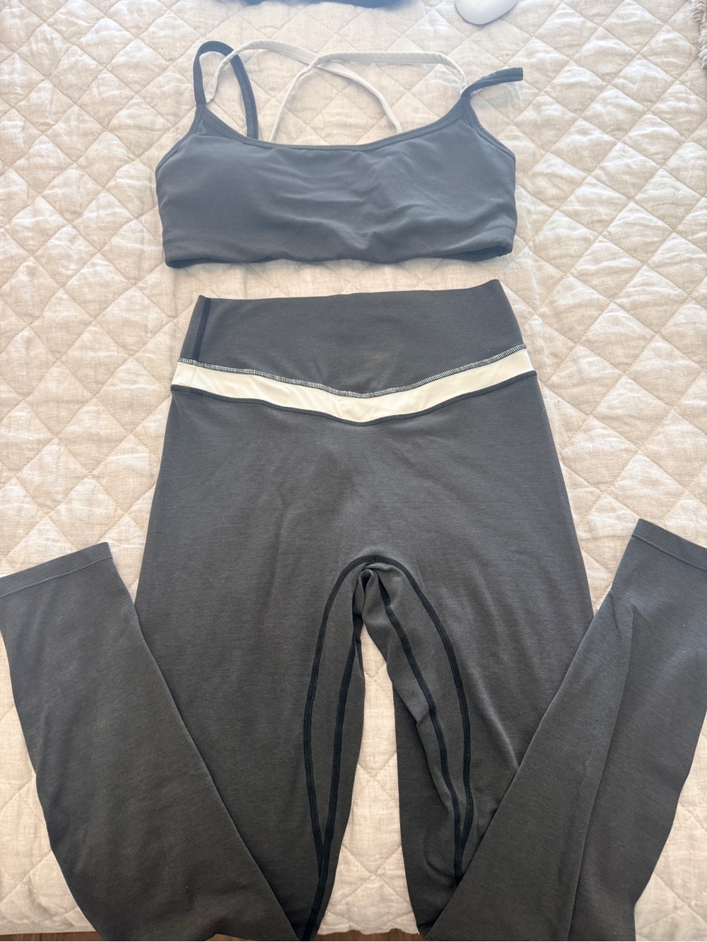 Women's Grey Strappy Sports Bra - Lightweight Support. Vitality brand. Size M